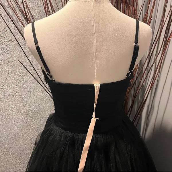 Nwt Oh Polly Black Tulle Sweetheart Neck Midi Dress Size 8 - Image 5