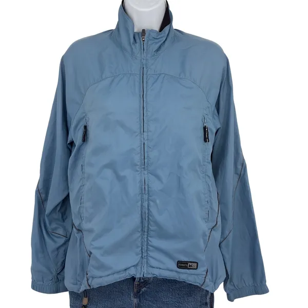 REI Lightweight Windbreaker Jacket Full Zip Pockets Women S/M Running Athletic‎ - Image 2