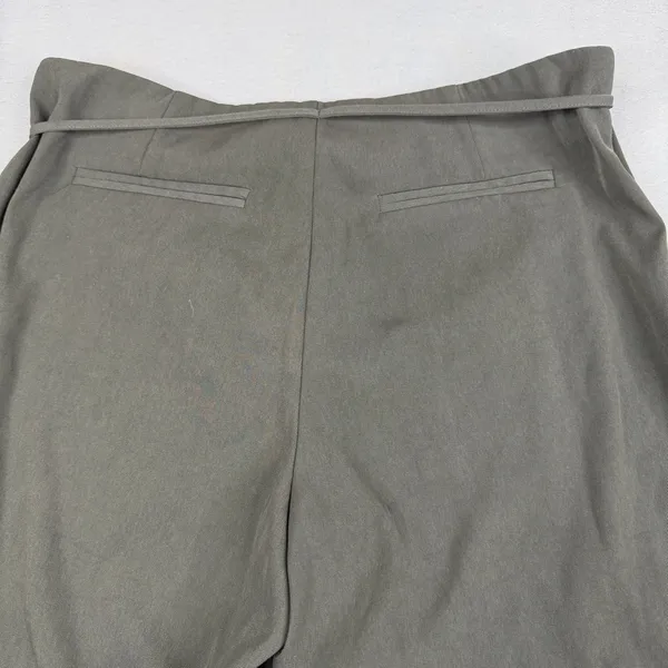White Fox High Waist Wide Leg Tailored Trousers Charcoal Gray Buckle Waist M - Image 4