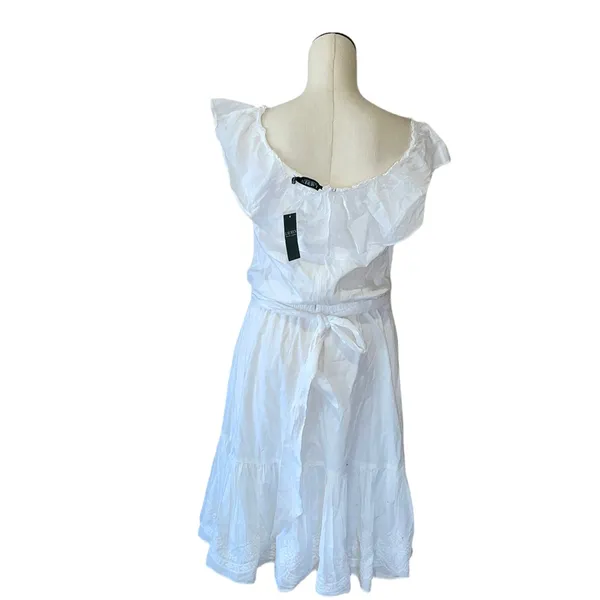 Ralph Lauren NWT LAUREN RALPH WHITE OFF THE SHOULDER EYELET EMBROIDERY BOHEMIAN DRESS - Image 6