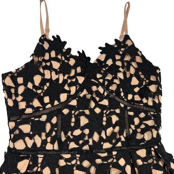 Blush Noir Black Lace Fit Flare Mini Dress Womens Small LBD Whimsigoth Coquette‎ - Image 7