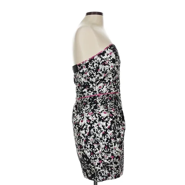 Sandro‎ Silver Metallic Jacquard Strapless Mini Dress Size 8 Coquette Party Glam - Image 3