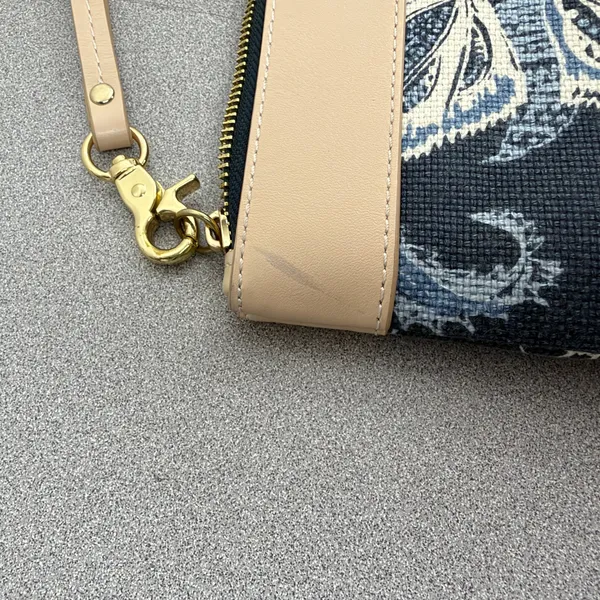 Spartina 449 Wristlet Womens OS Blue Floral Linen Leather Tassel Daufuskie * - Image 7