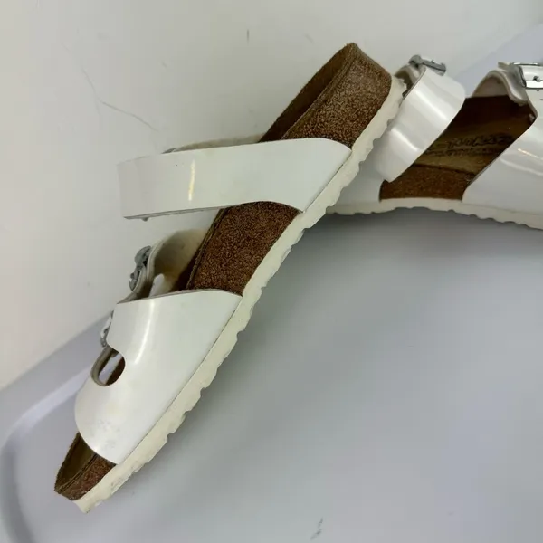 Birkenstock Birki’s Florida White Birko-Flor Strappy Sandals Sz 7 - Image 9