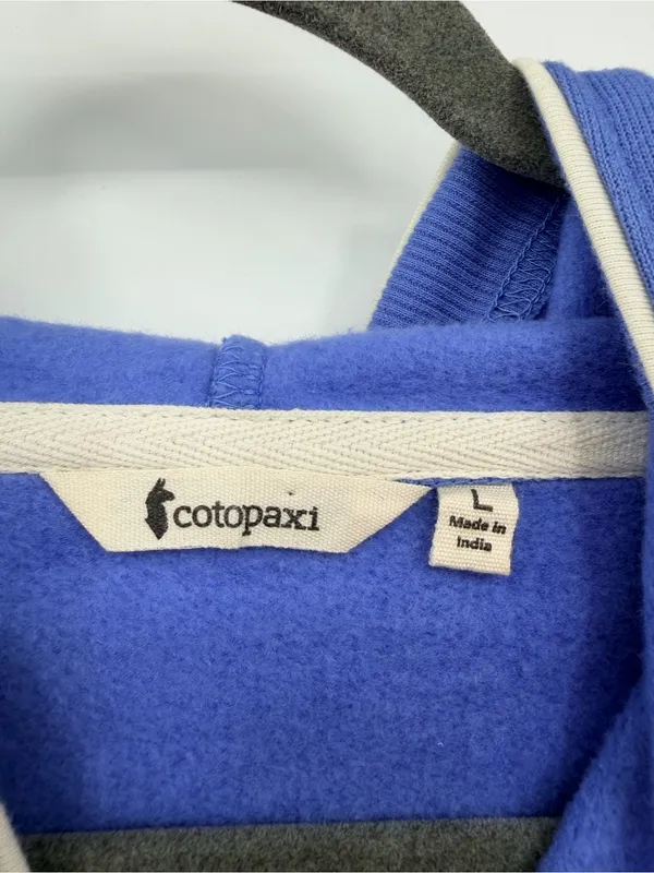 Cotopaxi Do Good Crop Hoodie Womens Large Lupine Blue Organic Sweatshirt - Image 8