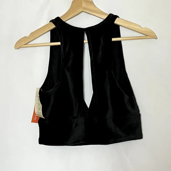 NWT Colsie deep V black velvet bralette women's size large 90s vintage style - Image 7
