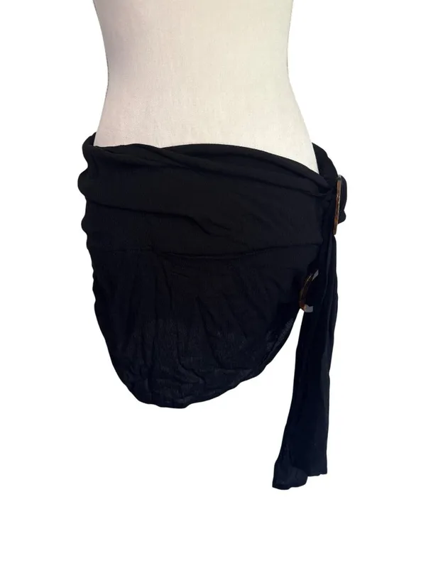 lovewave The Alissa Mini Skirt in Black Medium Womens Saron Wrap Coverup - Image 5
