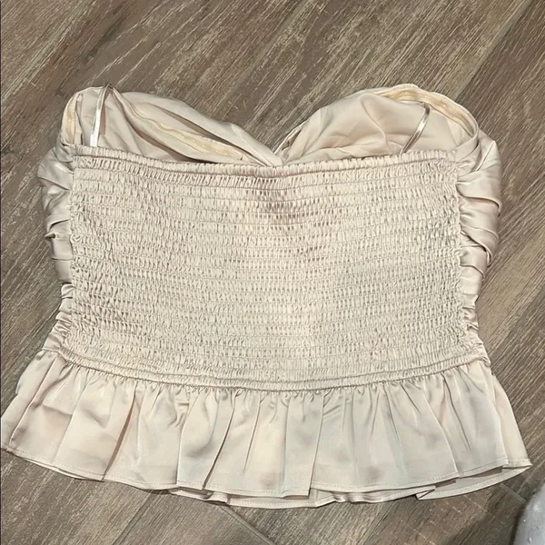 Express Cream Strapless Top - Image 2