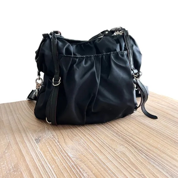 MZ Wallace Bianca Tote Bag Nylon Black Bedford Moto Satchel Crossbody with Pouch - Image 2
