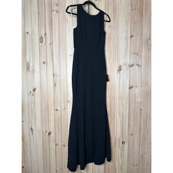 NWT Lulus Maike Black Cowl Back Mermaid Maxi Dress Wedding Gala Banquet Party L - Image 3