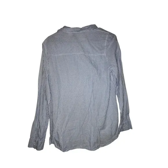 H&M Divided Striped Button-Up Shirt - Blue & White, Size Medium - Image 2