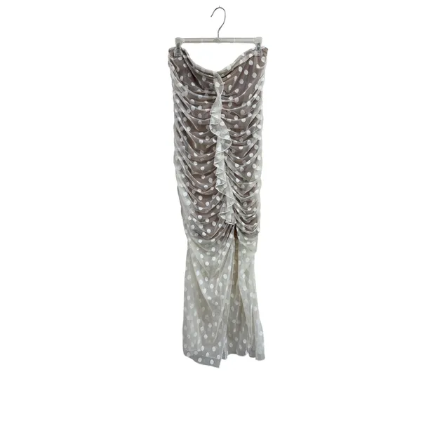 Majorelle White Mesh Polka Dot Brady Dress Revolve Bodycon Midi XL - Image 6