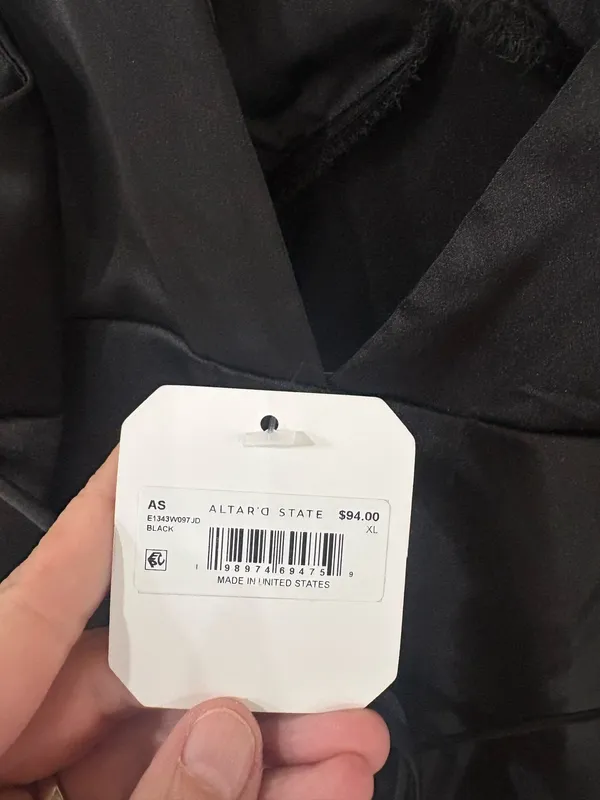 NWT Altar’d state black satin formal midi dress - Image 4