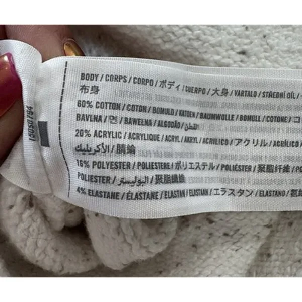 Abercrombie Cream Speckled Nep Knit Turtleneck Sweater Dress Womens Size Large L - Image 9