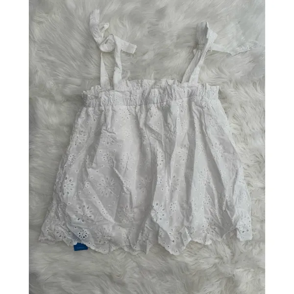 Cupshe White Eyelet Scalloped Hem Cover-Up Top Size Small - Image 8