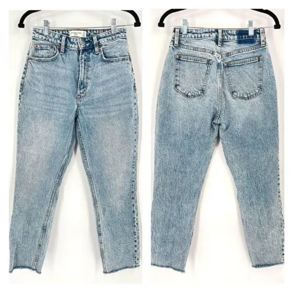 Abercrombie & Fitch Women's Curve Love The Mom High‎ Rise Jeans Blue Size 25 - Image 3