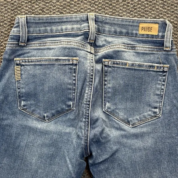 Paige Jeans Womens 27 Blue Hoxton Ankle Skinny Mid Rise Raw‎ Hem Stretch Denim - Image 5