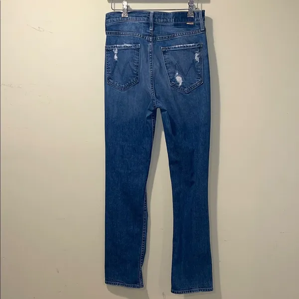 Women MOTHER Superior High Waisted Rider Skimp Jeans Wash Playing With Scissors - Image 6