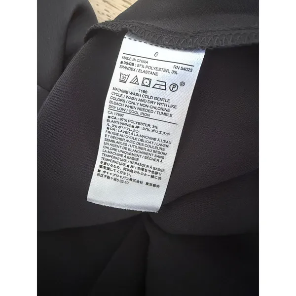 Banana Republic‎ Black Satin Side Button Slit Midi Slip Dress Womens 6 V-Neck - Image 10