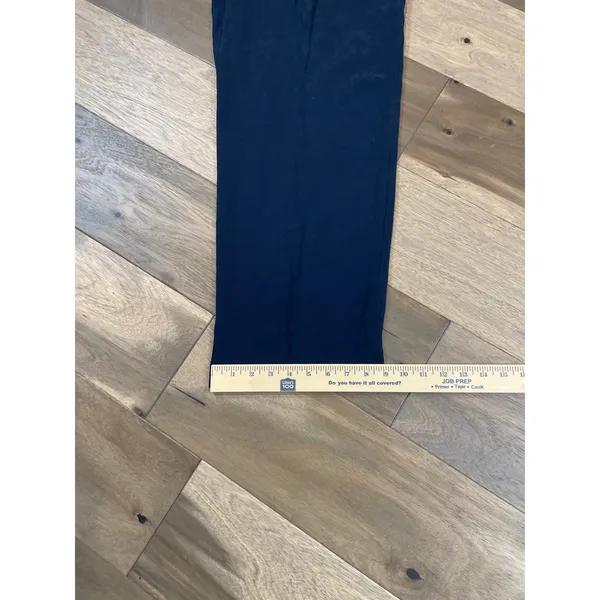 Chaus Pants Size 8 Navy 100% Silk Straight Leg Elastic Waist Vintage Trousers - Image 7