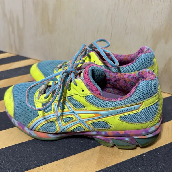 ASICS Gel Frantic 7 Womens 8.5 Running Shoes Neon‎ Multi Color Trainer Lace Up - Image 4