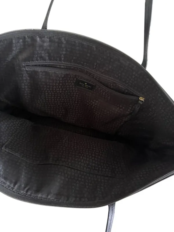 KATE SPADE Black Silver Saffiano Leather Glitter Tote Bag - Image 9
