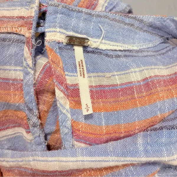 Free People‎ Summer Nights Blue Lagoon Striped Tunic Top Minidress S - Image 7