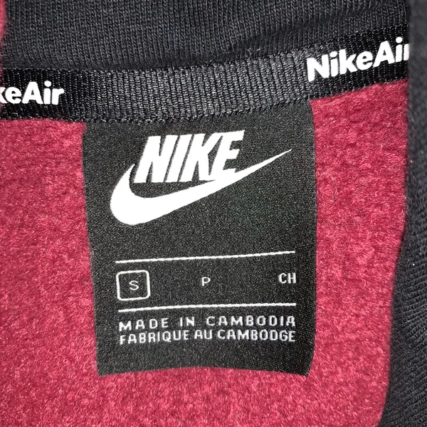 Nike NIKE AIR Classic Pullover Hoodie burgundy/black size small - Image 3