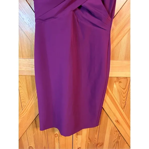 Lauren Ralph Lauren Ralph Lauren Crepe Off-the-Shoulder Cocktail Dress Plum 4 nw - Image 3