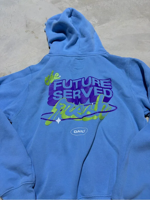 Poppi x target Blue Pullover Hoodie sweatshirt XS - Image 8