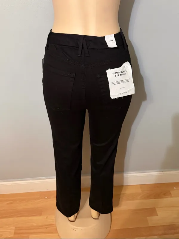 Good American Black good curve High-Rise straight Jeans - Image 4