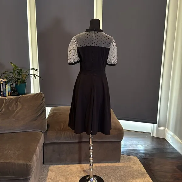 Women’s Black with Polka Dot Dress 1950’s Retro Style Size L NEW - Image 4