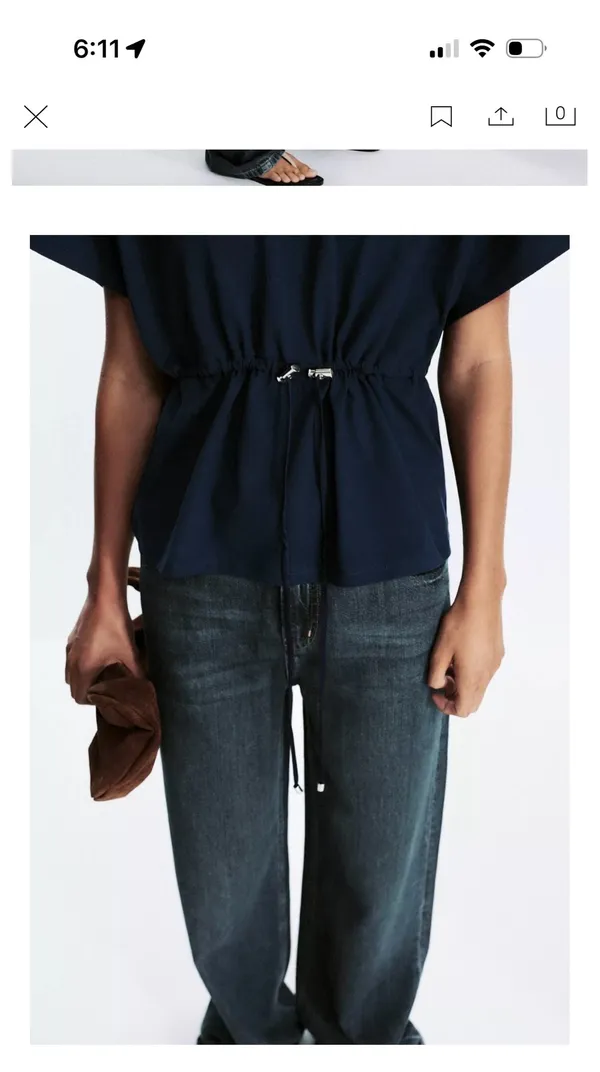ZARA Cinch Waist Top - Image 2