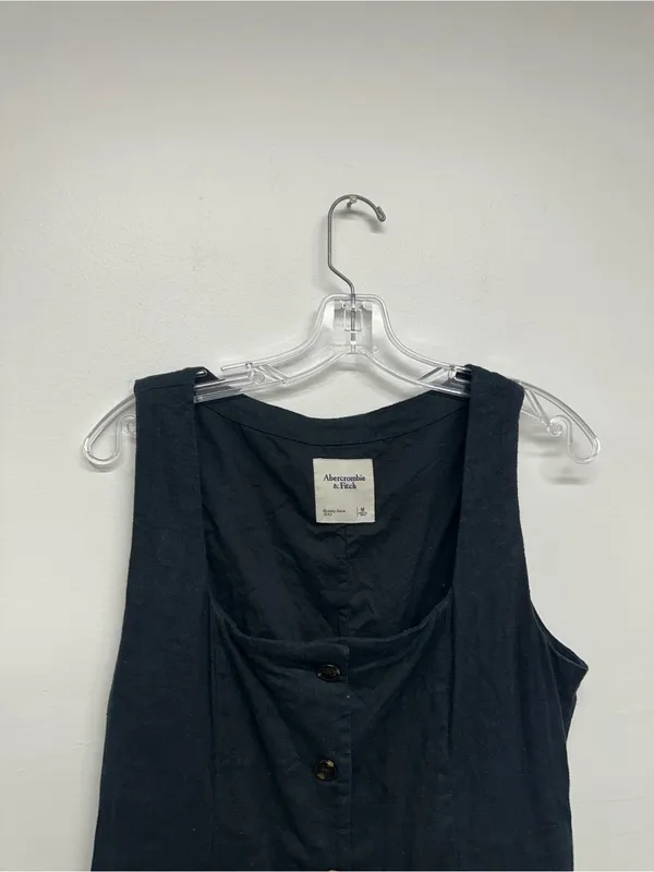 The Abercrombie & Fitch Mara Squareneck Linen-Blend Vest Mini Dress - Image 7