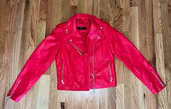 ZARA Red Leather Jacket - Image 2