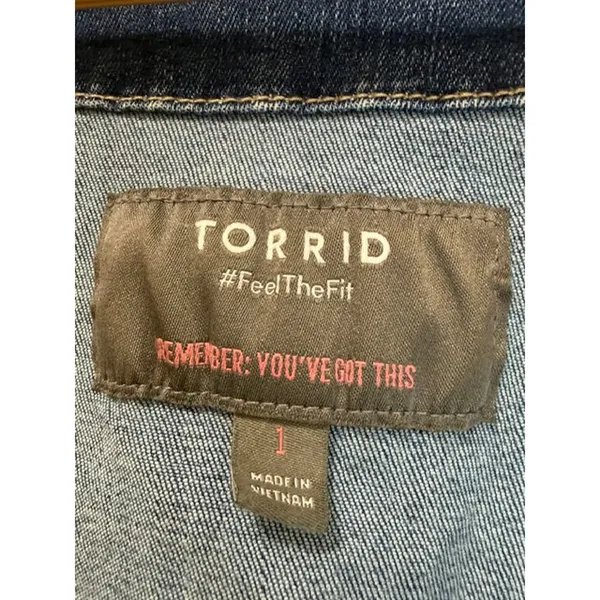 Torrid Crop Soft Jean Jacket Sz1X/14–16 - Image 4