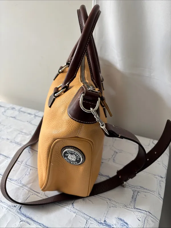 Dooney & Bourke All Weather Leather 2 (AWL 2) mustard yellow Satchel /Crossbody - Image 3