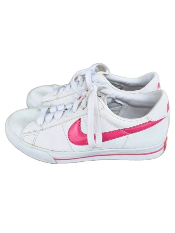 Nike Women's Pink White Sneaker Shoes Leather Size 8 Vintage Y2K 90s girlcore - Image 5