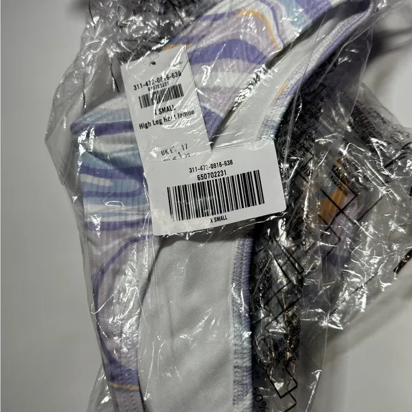 Hollister Women's Lavender Swirl Bikini Bottom - Image 11