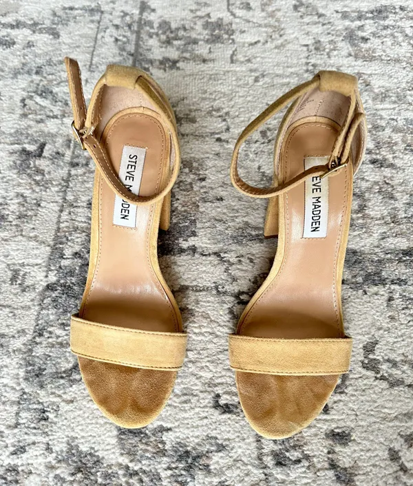 Carrson Suede Nude Heels - Image 5
