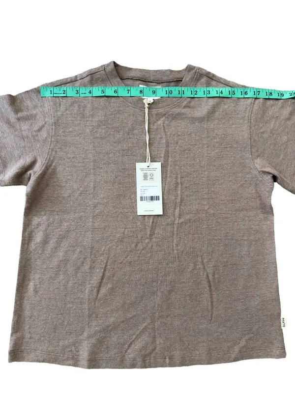 Mate the Label Regenerative Hemp Shrunken Tee S NWT Mineral - Image 5