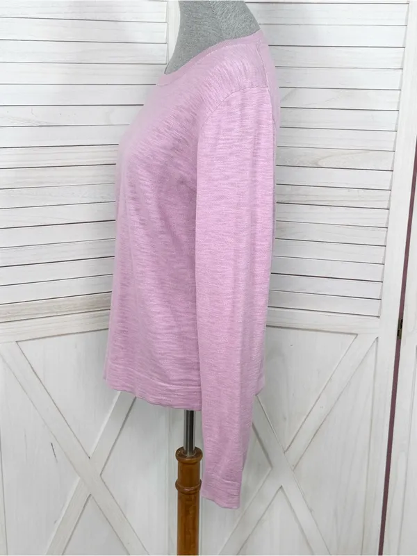 J. Crew Slub Knit Boat Neck Lightweight Sweater Soft Lilac‎ Medium Soft Preppy - Image 2