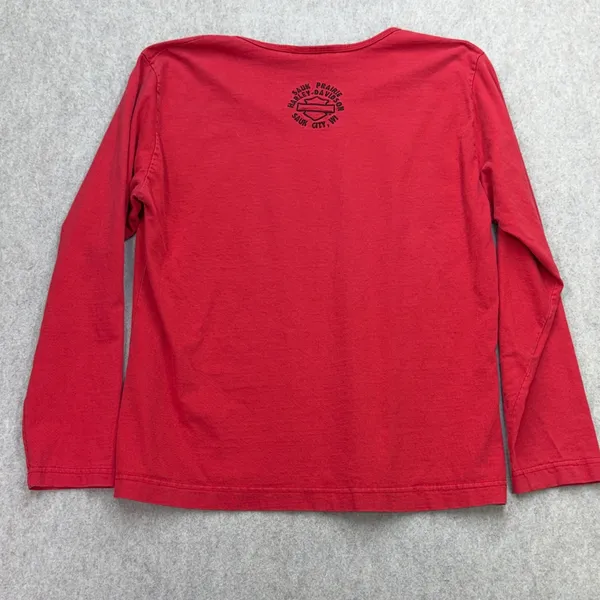 Vintage Harley-Davidson Shirt Women M Red Biker Americana Y2K Grunge Moto Travel - Image 2