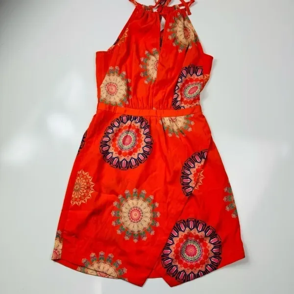 Orange Halter Casual Dress Size‎ Small - Image 2