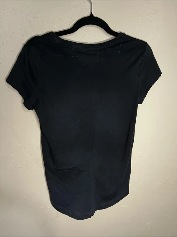 Abercrombie &‎ Fitch SoftAF Black Tie Front Pocket Tee Casual Short Sleeve Top - Image 7
