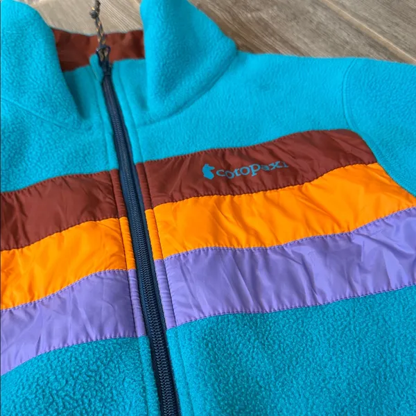 Cotopaxi womens size small Blue Fleece full zip classic Jacket with Stripes EUC - Image 2