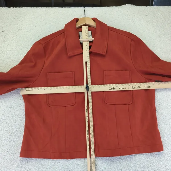 BAGATELLE Women's Rust Red Faux Suede Zip Front Jacket XL Casual‎ - Image 6