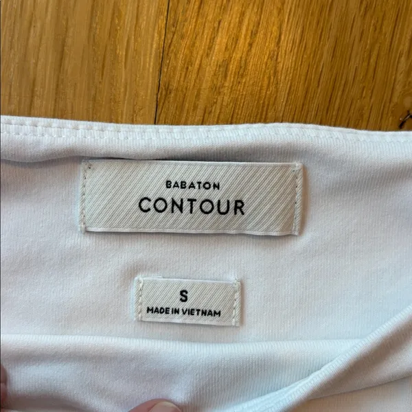 Babaton Square Neck Bodysuit White Stretch Minimalist Size Small - Image 6