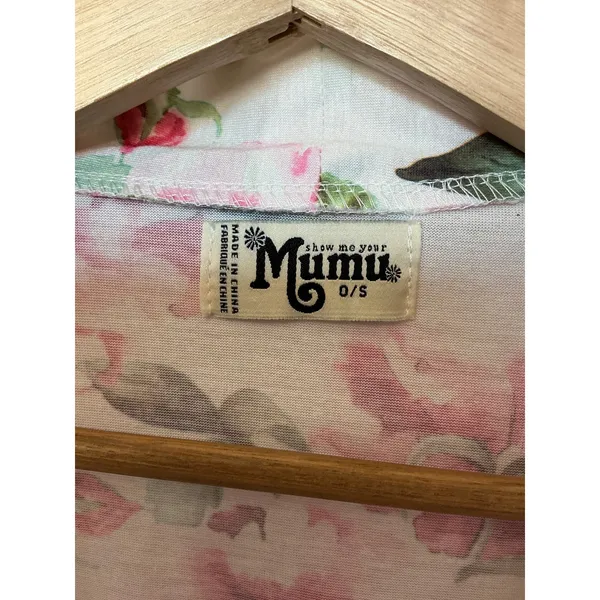Show Me Your Mumu Rose Print Robe 0/S White/Pink - Image 2