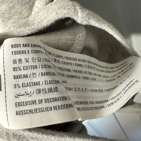 Abercrombie Long-Sleeve Cotton-Blend Seamless Fabric Crew Bodysuit Light Gray‎ L - Image 4